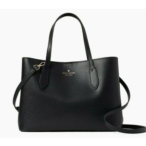 New Kate Spade Harper Satchel Grain Leather Black with Gold tone hardware